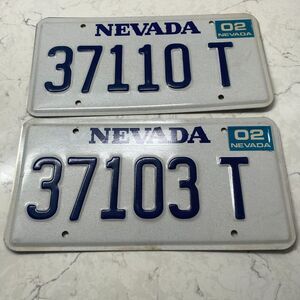 US State of Nevada‎ #37110 T Motor Vehicles License Plate Matching Pair